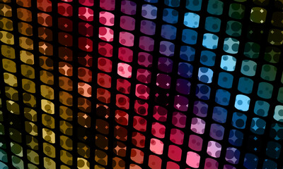 Wall Mural - background abstract mosaic of the grid pixel pattern and colorful squares. dark artistic color.