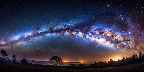 Wall Mural - spectacular view of the milky way galaxy in a dark night sky, galaxy, stars, space, astronomy, unive