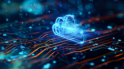 background digital of cloud and connected line for SAAS