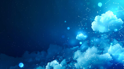 background digital of cloud and connected line for SAAS
