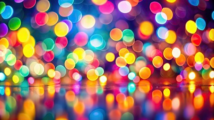 Sticker - Abstract background with blurred colorful lights and bokeh effect, abstract, background, blurred, colorful, lights, bokeh