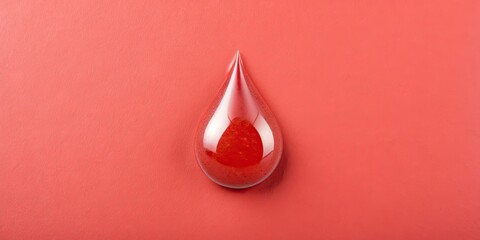 Sticker - Drop of red blood on background, blood, drop, red, isolated,medical, healthcare, science, microscopic, close up, macro