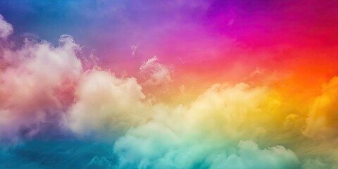 Poster - Colorful gradient background with foggy blurry clouds, sky, abstract, texture, soft, dreamy, aesthetic, serene, atmosphere, gradient