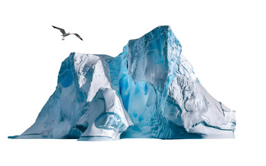 Massive Iceberg Floating in Polar Region Isolated on Transparent Background.