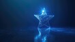 © Pihta - Hologram of a digital star on the dark blue background.