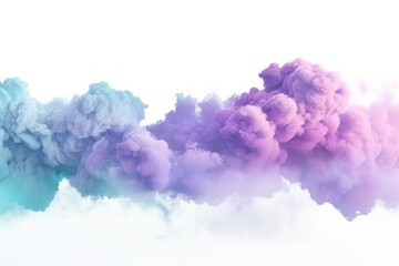 Wall Mural - Vibrant Pink Party Fog and Isolated Colorful Smoke in Blue, Cyan, Purple, and Light Green Hues Creating Dynamic 3D Cloud Graphics on a White Background