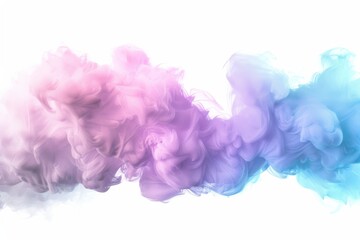 Wall Mural - Vibrant Pink Party Fog and Isolated Colorful Smoke in Blue, Cyan, Purple, and Light Green Hues Creating Dynamic 3D Cloud Graphics on a White Background