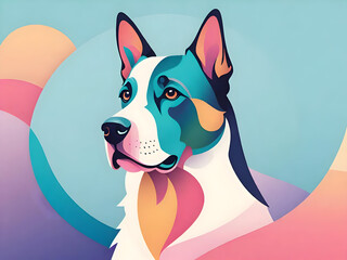 minimal pastel colours dog abstract art Background 