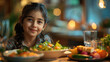 © Niks Ads - cute indian little girl enjoying healthy meal