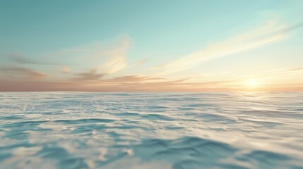 Canvas Print - a beautiful blue ocean with a sun setting in the background