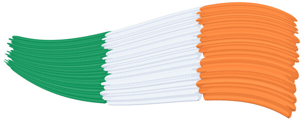 Wall Mural - ireland flag with paint strokes on transparent background