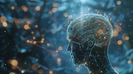 Wall Mural - future of thinking is digital and connected. ai generated