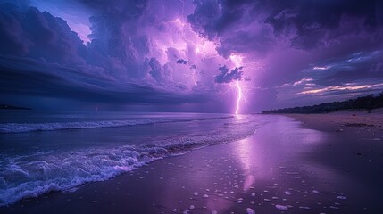 Sticker - Lightning Strike Over the Beach