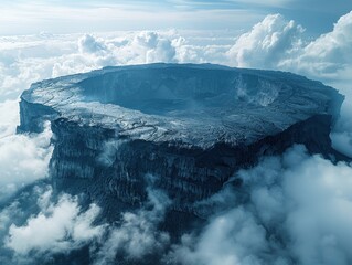 Canvas Print - Aerial View of a Mountainous Plateau