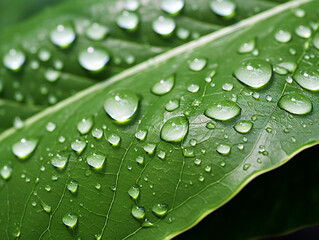 Wall Mural - leaf with dew drops