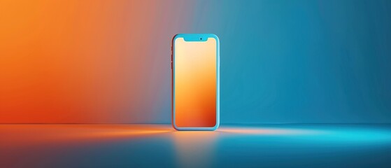 Modern user interface design template. Conceptual mobile phone screen mock-up for application interface. Orange blue white