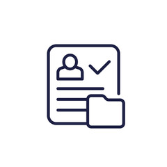 Wall Mural - personal data line icon with folder