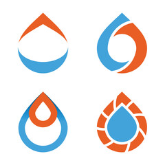 Sticker - The fire and oil gas energy logo design concept is modern and simple in style. Premium Vector