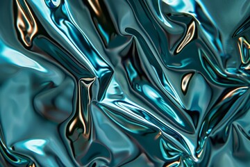 Wall Mural - abstract art with metallic textures and reflective surfaces, creating a futuristic look