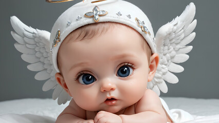 Poster - An illustration of a baby angel