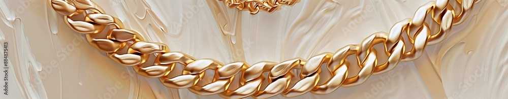 Gold Chain Color Code Gold chain necklace on a golden background with a white and gold color ...