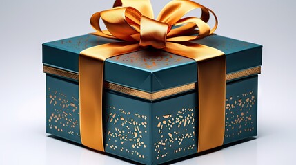 Christmas luxury gift box with gold color and blue