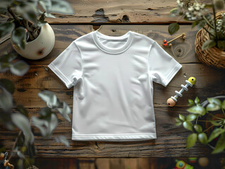 Wall Mural - Kids white Shirt Mockup for Shirt Design, generated ai