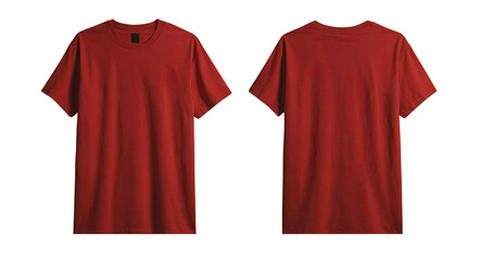 Wall Mural - Red men's classic t-shirt front and back