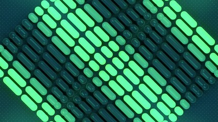Leinwandbilder - Digital loop animation of a pattern of multicolored capsules. 3d rendering
