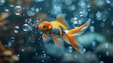 Goldfish Swimming in Aquarium