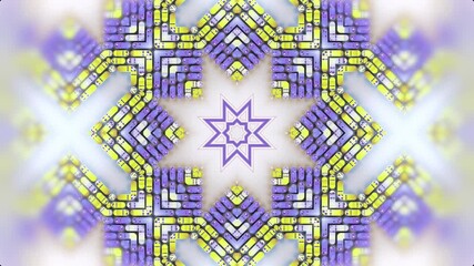 Leinwandbilder - 3d rendering loop animation of pattern multicolored cylindrical figures 4K