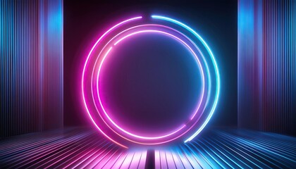 Wall Mural - A neon circle