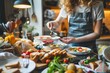 © Ryzhkov - Celebrating National Junk Food Day Young Caucasian Woman Prepares Delicious Treats in a Sunlit Home Kitchen