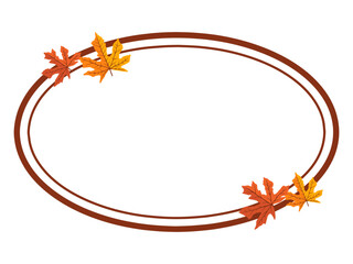 Wall Mural - Autumn Leaves Frame Background Illustration