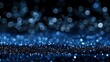 © Lucy - Enchanting Abstract Background with Blue Bokeh Lights and Glitter on Dark Black Night for Holiday Celebration Design