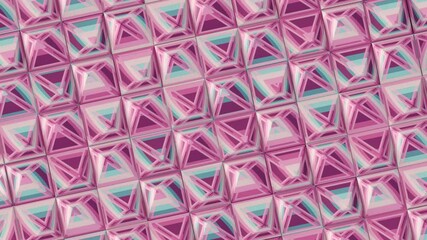 Leinwandbilder - 3d rendering loop animation of a tessellated pattern of colored rectangles