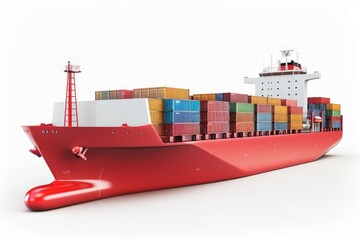 container ship white background