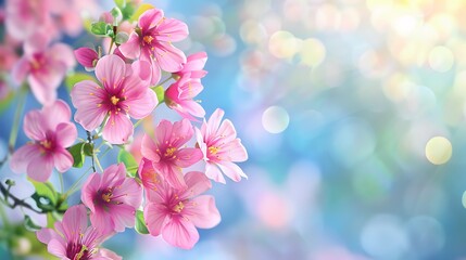 Canvas Print - A Field of Delicate Pink Flowers