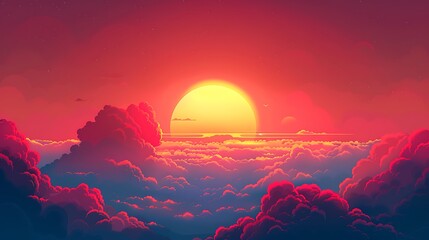 Wall Mural - Sunset Above the Clouds