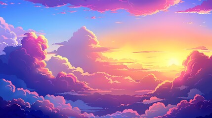 Poster - Sunset Above the Clouds