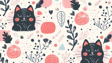 Naklejka na meble Creative combination of colorful abstract patterns and cartoon elements