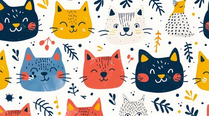 Naklejka na meble Creative combination of colorful abstract patterns and cartoon elements