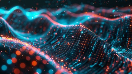 Wall Mural - high-tech futuristic particle network representing big data and artificial intelligence, abstract 3d