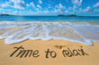 © john - time to relax, concept written on sandy beach