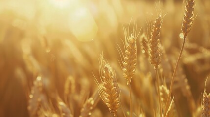 Wall Mural - Golden Wheat Field at Sunset