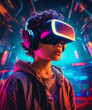 © S A F I Y A - Teenager Immersed in Virtual Reality Gaming Experience
