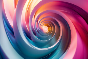 Wall Mural - A colorful spiral with a pink center, abstract background.