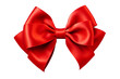 © Ameer - Red ribbon bow for gift box decoration, elegant festive ornament, shiny red ribbon with bow, isolated PNG on transparent background, perfect for christmas, birthday, and holiday gift wrapping designs