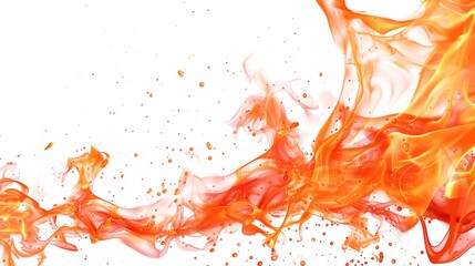 Wall Mural - fire on white background