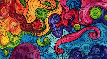 Poster - doodle art background colorfull